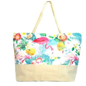 Nollia embellished flamingo beach bag